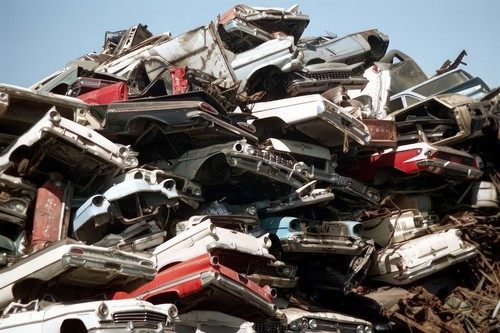 Vintage 1950s salvage cars